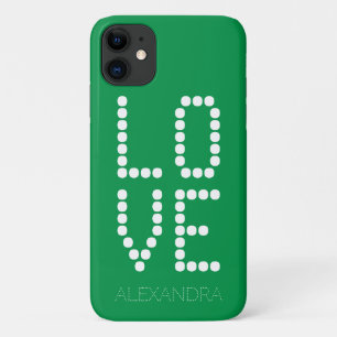 Case-Mate iPhone Case Nom personnalisé & Love Smart Police On Green