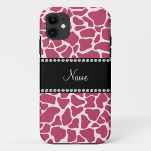 Coques Pour iPhone Nom personnalisé mauve giraffe motif