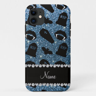 Coque Case-Mate Pour iPhone Nom personnalisé misty bleu parties scintillant va