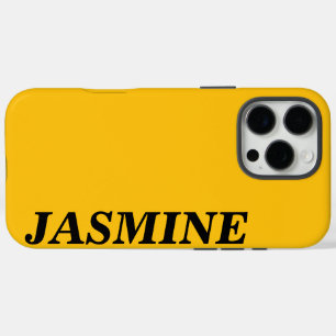 COQUES iPhone 16 PRO MAX NOM PERSONNALISÉ MODERNE ET ÉLÉGANT COULEUR JAUNE 