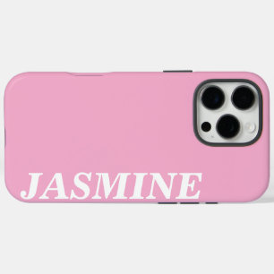 COQUES iPhone 16 PRO MAX NOM PERSONNALISÉ MODERNE SOLIDE COULEUR ROSE BÉBÉ