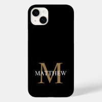 Nom personnalisé Monogramme noir