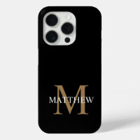 Nom personnalisé Monogramme noir