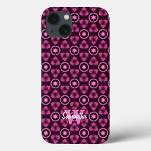 Etui iPhone Case-Mate Nom personnalisé Motif rose et noir Monogramme