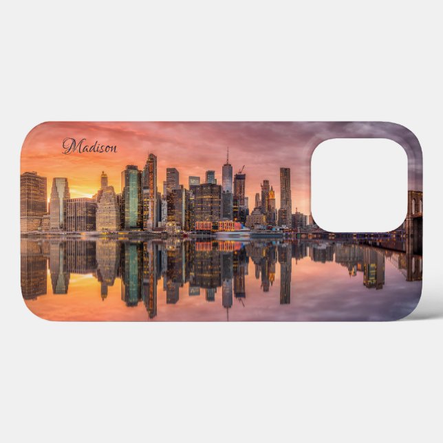 Coques Case-Mate iPhone Nom personnalisé New York City Skyline (Verso (horizontal))