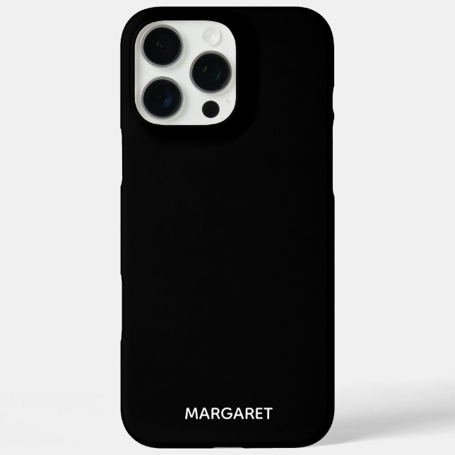 Coques Case-Mate iPhone nom personnalisé noir et blanc iphone 16 pro max c (Verso)