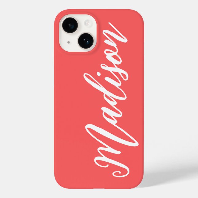Coques Case-Mate iPhone Nom personnalisé Nom personnalisé Coral Anniversai (Verso)