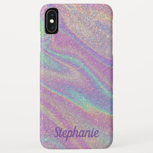 Coques Case-Mate iPhone Nom personnalisé Parties scintillant arc-en-ciel t (Dos)