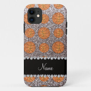 Coque Case-Mate Pour iPhone Nom personnalisé parties scintillant argent boules