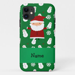 Case-Mate iPhone Case Nom personnalisé père Noël green snowman