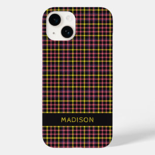 Coque Pour iPhone 14 Nom personnalisé Plaid / Tartan Motif