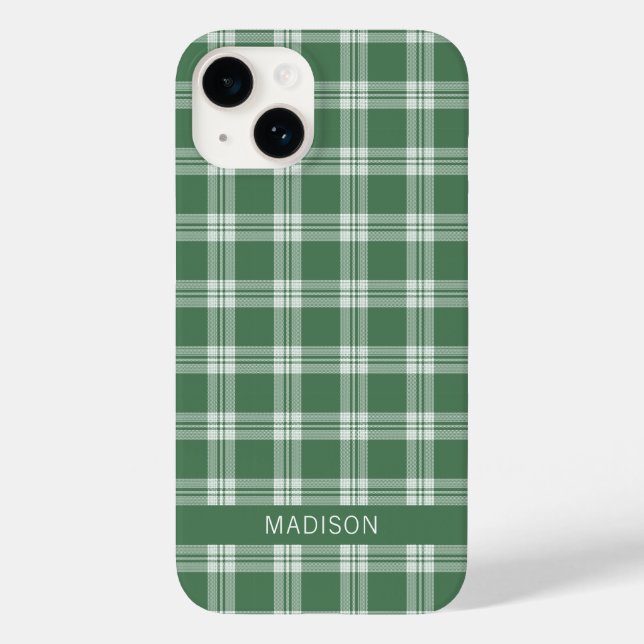 Coques Case-Mate iPhone Nom personnalisé Plaid / Tartan Motif (Verso)