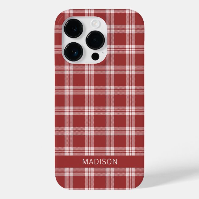 Coques Case-Mate iPhone Nom personnalisé Plaid / Tartan Motif (Verso)