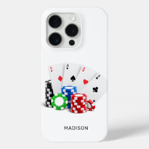 Coque iPhone 15 Pro Nom personnalisé Poker / Casino