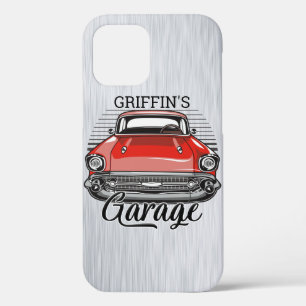 Case-Mate iPhone Case NOM personnalisé Retro Red Classic Car Garage