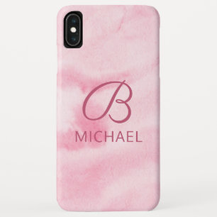 Case-Mate iPhone Case Nom personnalisé rose aquarelle monogramme