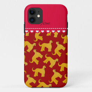 Coques Pour iPhone Nom personnalisé rouge afghan chien de chien
