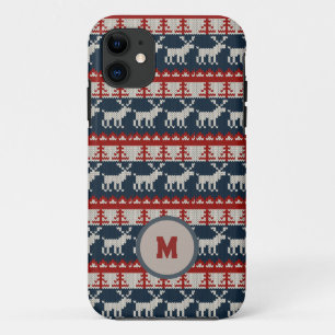 Case-Mate iPhone Case Nom personnalisé rouge et bleu Motif tricoté