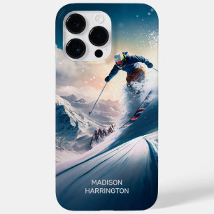 Coque Pour Pour iPhone 14 Pro Max Nom personnalisé Skier de montagne