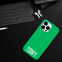 Nom personnalisé Solide Apple Green Monogramme