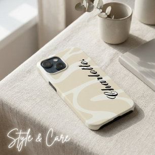 Case-Mate iPhone Case Nom personnalisé sur motif organique simple beige