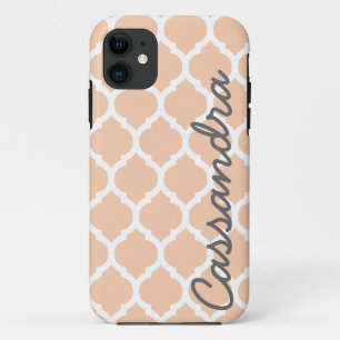 Case-Mate iPhone Case Nom personnalisé sur Trellis marocain rose