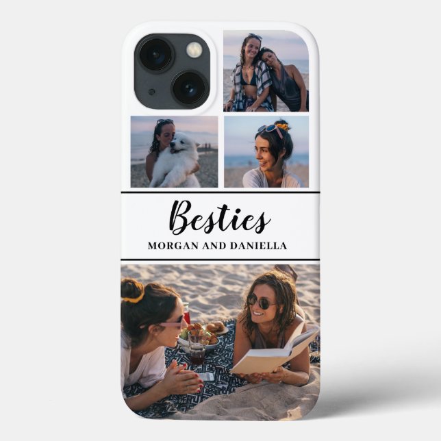 Coques Case-Mate iPhone Nom personnalisé sur White Best Friends Photo Coll (Verso)