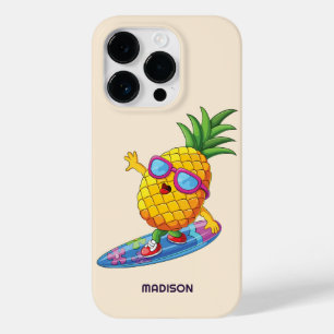 Coque Pour iPhone 14 Pro Nom personnalisé Surfing Pineapple