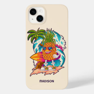Coque Pour iPhone 14 Plus Nom personnalisé Surfing Pineapple