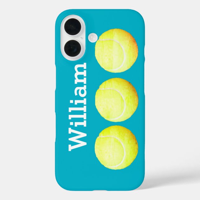 Coques Case-Mate iPhone Nom personnalisé, Trois balles de tennis dans une  (Verso)