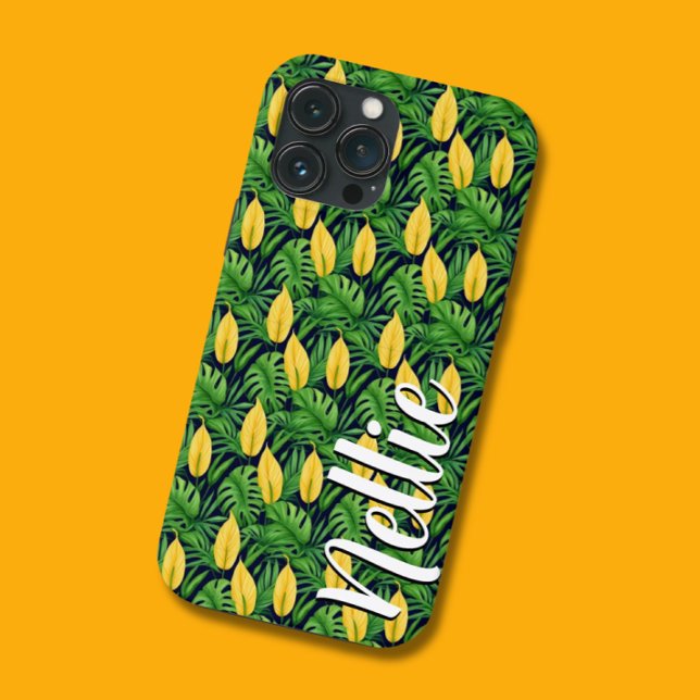 Coques Case-Mate iPhone Nom personnalisé Tropical Bold Flower - Téléphone  (Custom Name Tropical Phone Case)