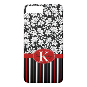 Coques Pour iPhone Nom rouge, blanc et noir / initial