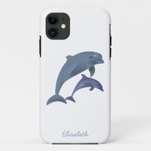 Coques Pour iPhone Nom sautant d'illustration de dauphins