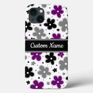 Case-Mate iPhone Case Nom sur Ace Fierté Fleurs violet gris noir blanc