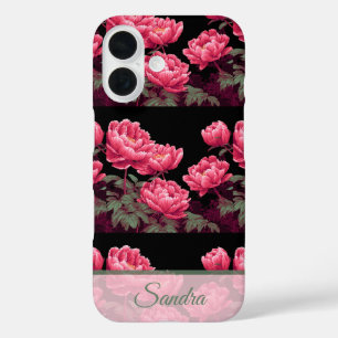 Coque Pour iPhone 16 Nom unique de pivoine pour une fête d'anniversaire