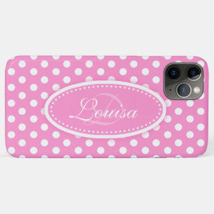 Case-Mate iPhone Case Nommé point polka rose pâle doux