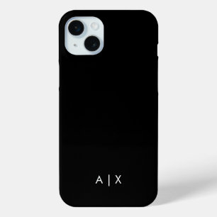 Coque iPhone 15 Mini Noms de couple monogrammés simple