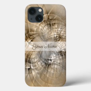Etui iPhone 13 Noms de l'art fractal moderne abstrait des tons de