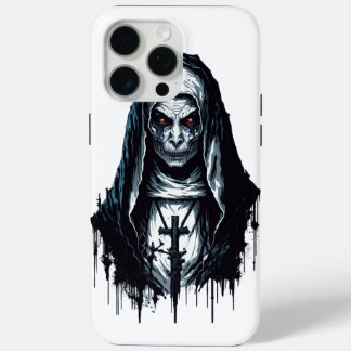 Coque iPhone 15 Pro Max ⛓ Nonne Sombre et Envoûtante 🖤