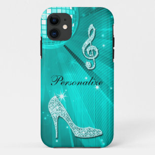 Coque Case-Mate Pour iPhone Note de musique et talon aiguille scintillants sar