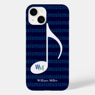 Coque Pour iPhone 14 note de musique personnalisée rayée