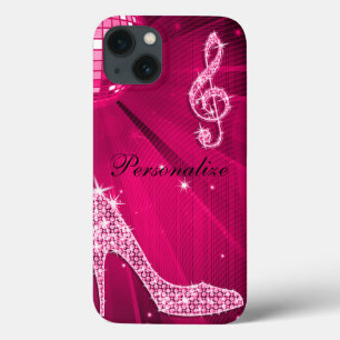 Coques Pour iPhone Note de musique rose chaud brillant et talon aigui