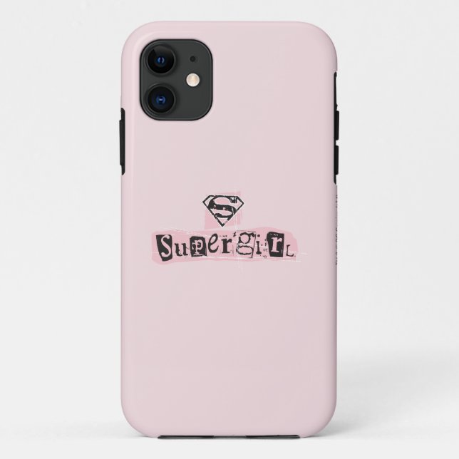Coques Case-Mate iPhone Note de rançon du logo Supergirl (Dos)