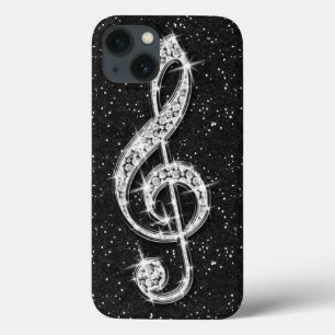 iPhone 13 Case Note musicale brillante brillante imprimée