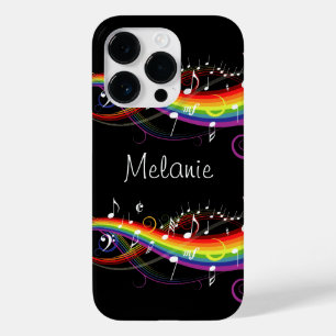 Coque Pour iPhone 14 Pro Notes blanches personnalisées de musique
