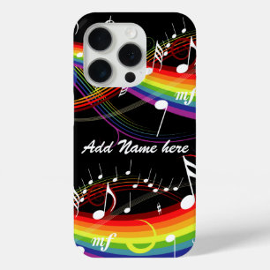 Coque iPhone 15 Pro Notes blanches personnalisées de musique