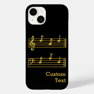 COQUE POUR iPhone 14 NOTES DE MUSIQUE NOIRE GOLD MEILLEUR BASES DE BASE