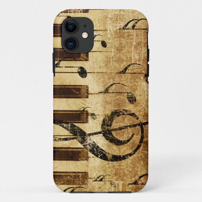 Coques Case-Mate iPhone Notes de musique rétro et piano (Dos)