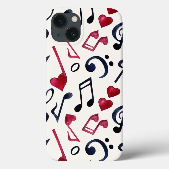 Coques Case-Mate iPhone Notes et symboles de musique noir et blanc (Verso)