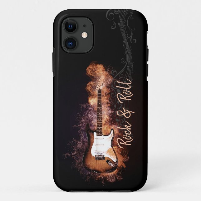 Coques Case-Mate iPhone Notes musicales de guitare électrique Musicien (Dos)